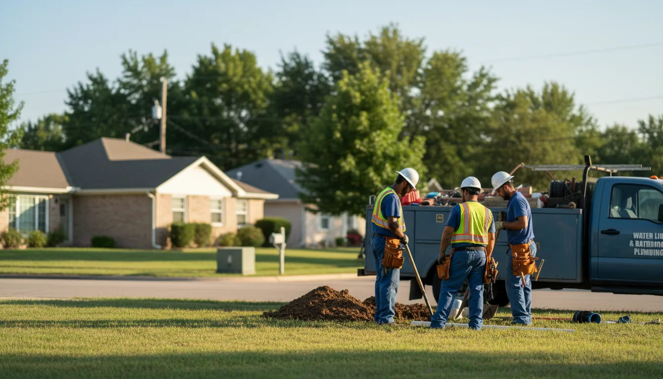 Residential water line and bathroom plumbing service in Enfield, IL